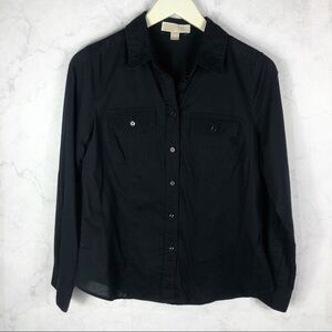 [MK] Classic Black Button Down Shirt